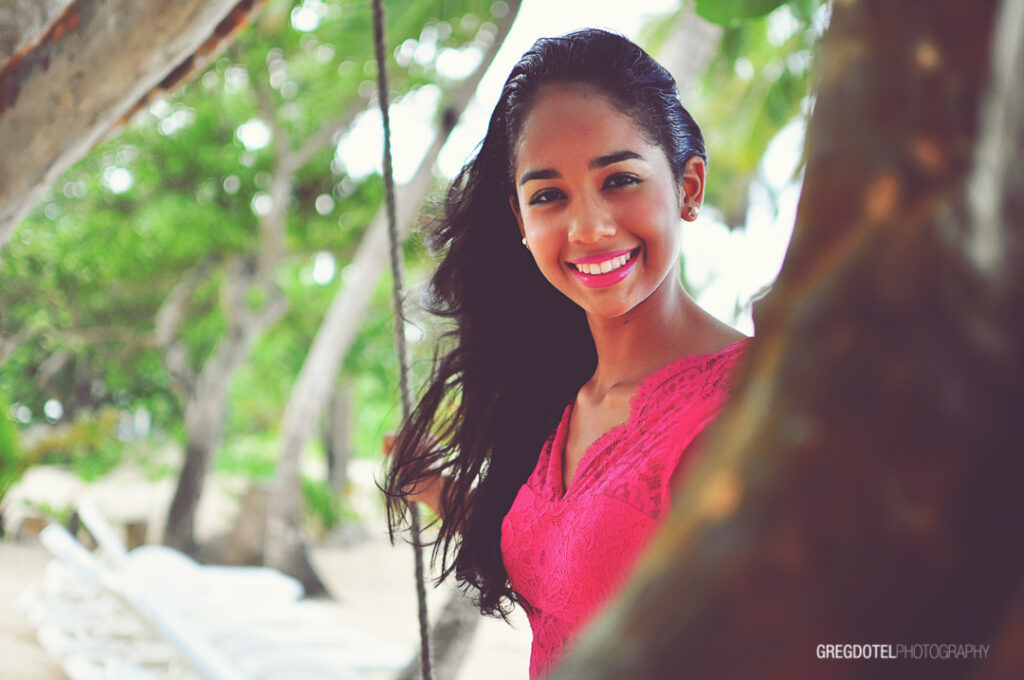 Sesion de fotos de quinceañera a Tairis en Samana Republica Dominicana