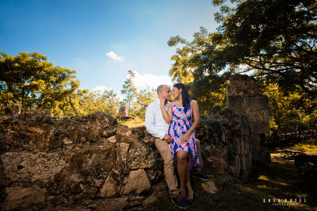 Sesión de fotos de Novios y pre boda en las Ruinas de Engombe de Santo Domingo, República Dominicana