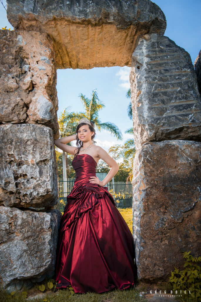 fotografo quinceañeras en el jardin botanico en santo domingo, republica dominicana