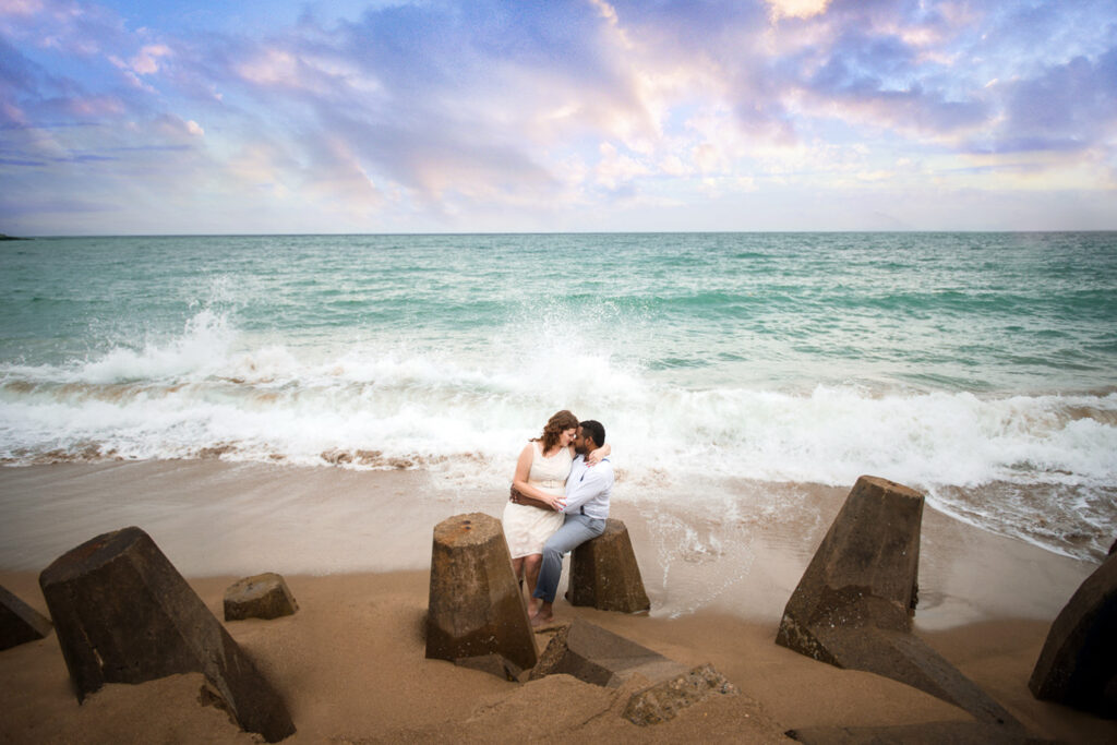 Fotografo dominicano realizó sesión de novios o preboda en la playa de Sans Souci en la ciudad de Santo Domingo, República Dominicana