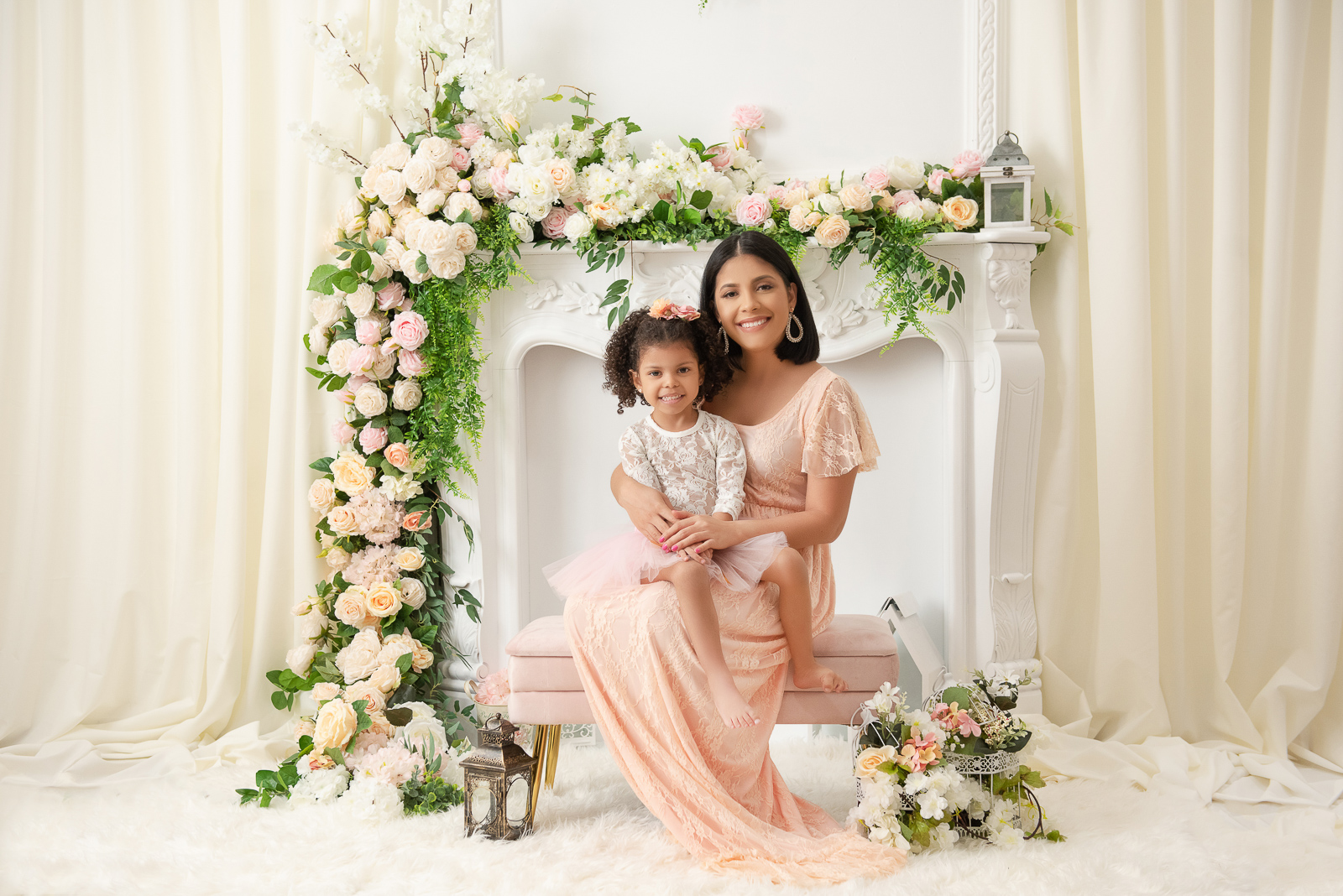Set para sesión de fotos para el día de las madres en estudio fotográfico en Santo Domingo, República Dominicana