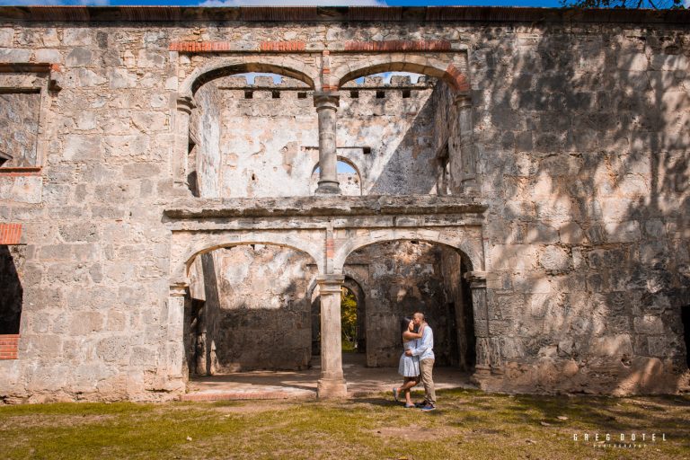 Sesión de fotos de Novios y pre boda en las Ruinas de Engombe de Santo Domingo, República Dominicana