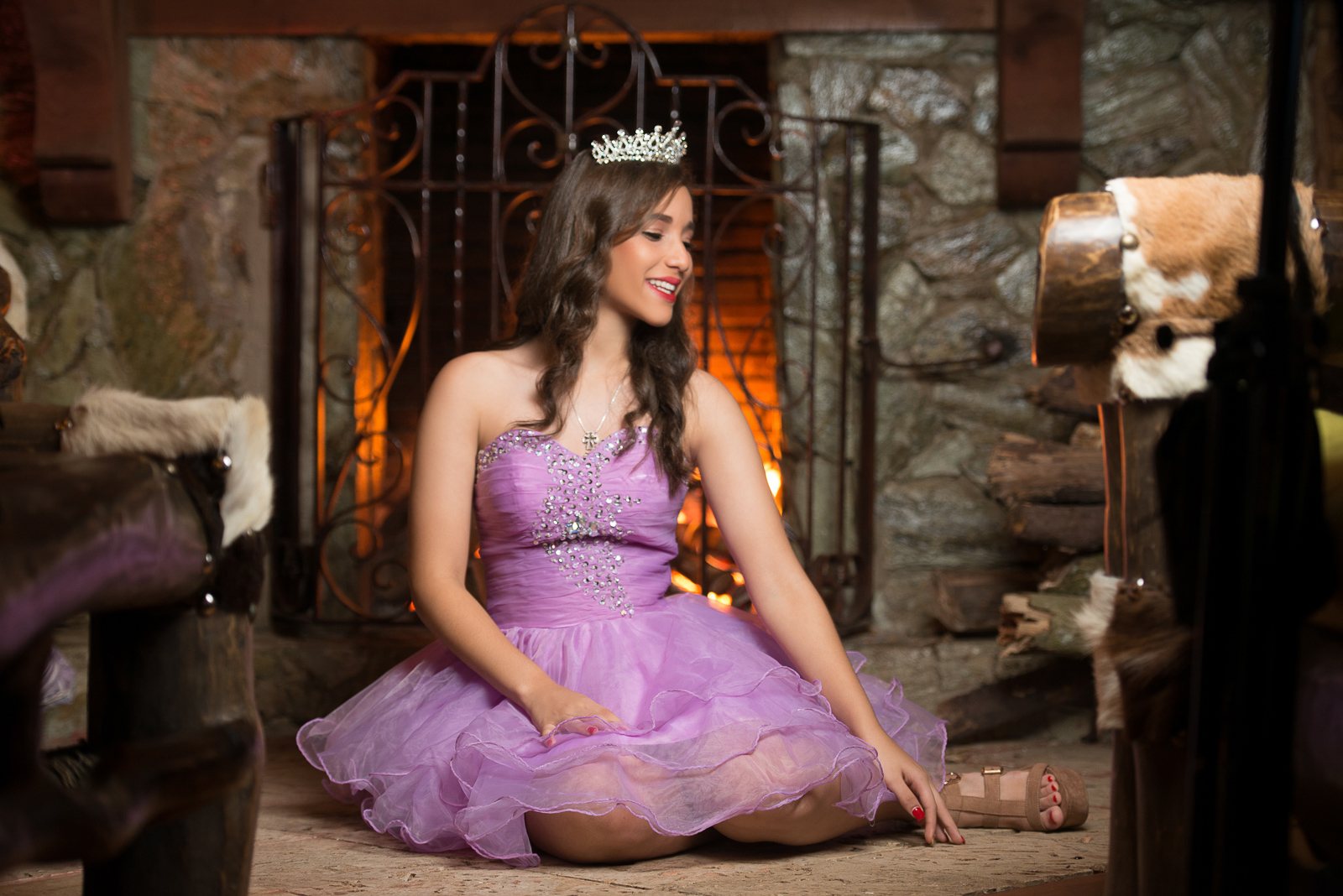 La Quinceañera Emely durante su sesión de fotos en Jarabacoa, República Dominicana