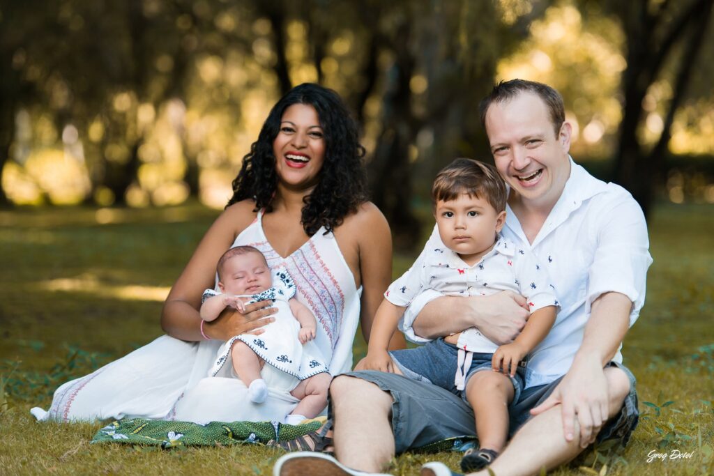 Sesion de fotos de familia en el Jardín Botánico de Santo Domingo, República Dominicana