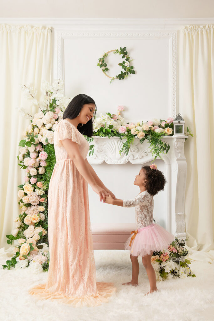 Set para sesión de fotos para el día de las madres en estudio fotográfico en Santo Domingo, República Dominicana