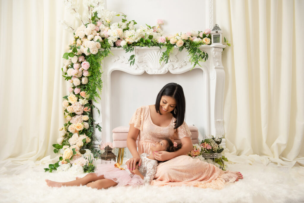 Set para sesión de fotos para el día de las madres en estudio fotográfico en Santo Domingo, República Dominicana